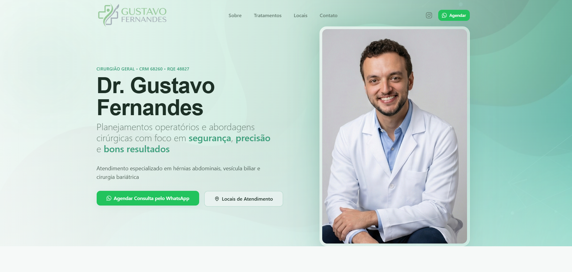 Site profissional de Dr. Gustavo Fernandes - Cirurgia Geral | Portfólio FC Websites