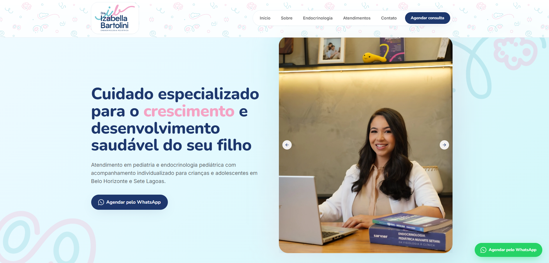 Site profissional de Dra. Izabella Bartolini - Endocrinologia Pediátrica | Portfólio FC Websites