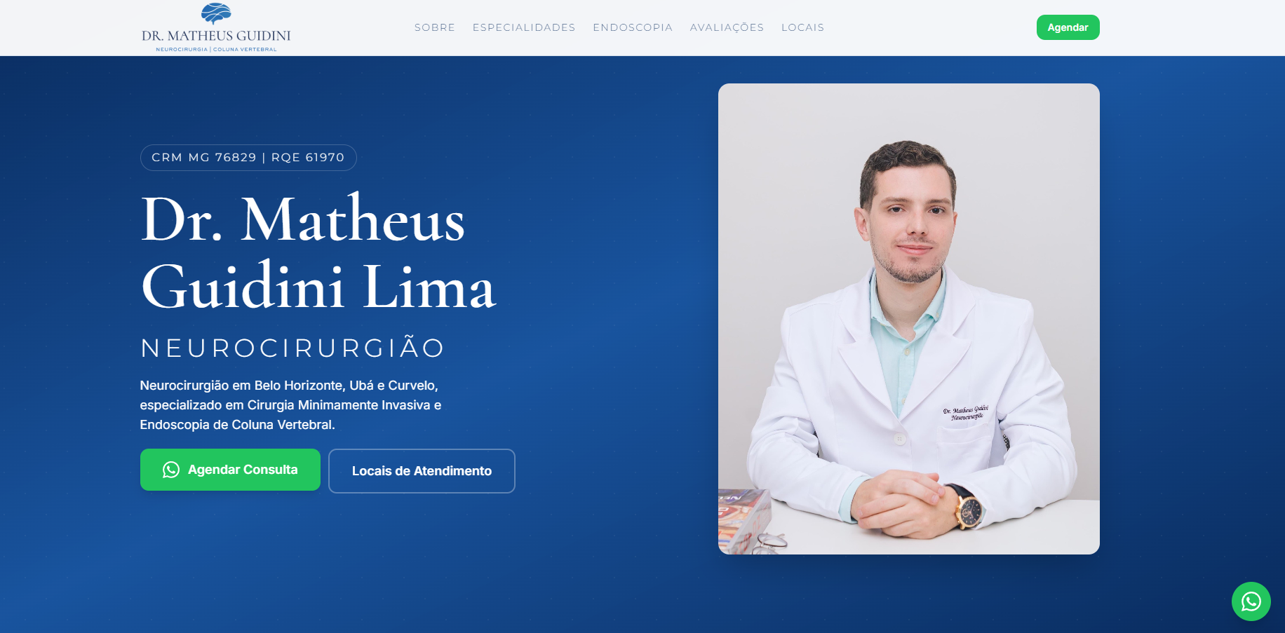 Site profissional de Dr. Matheus Guidini Lima - Neurocirurgia | Portfólio FC Websites