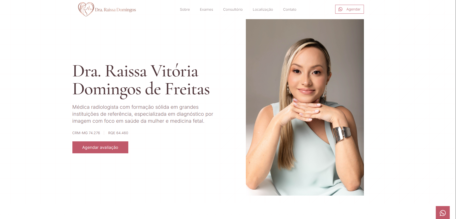 Site profissional de Dra. Raissa Domingos - Radiologia | Portfólio FC Websites
