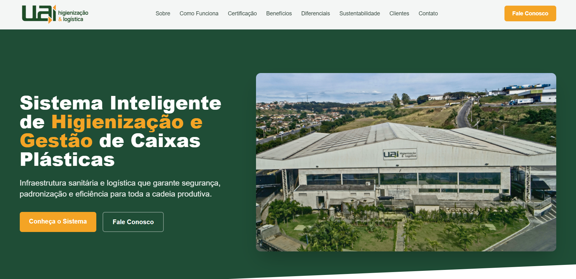 Site profissional de UAI Higienização & Logística - Higienização Industrial | Portfólio FC Websites
